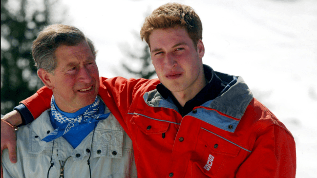 March 28, 2002: Prince William with Prince Charles
