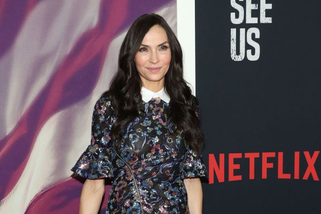 Famke Janssen attends the premiere of "When They See Us" at The Apollo Theater on May 20, 2019 in New York City.