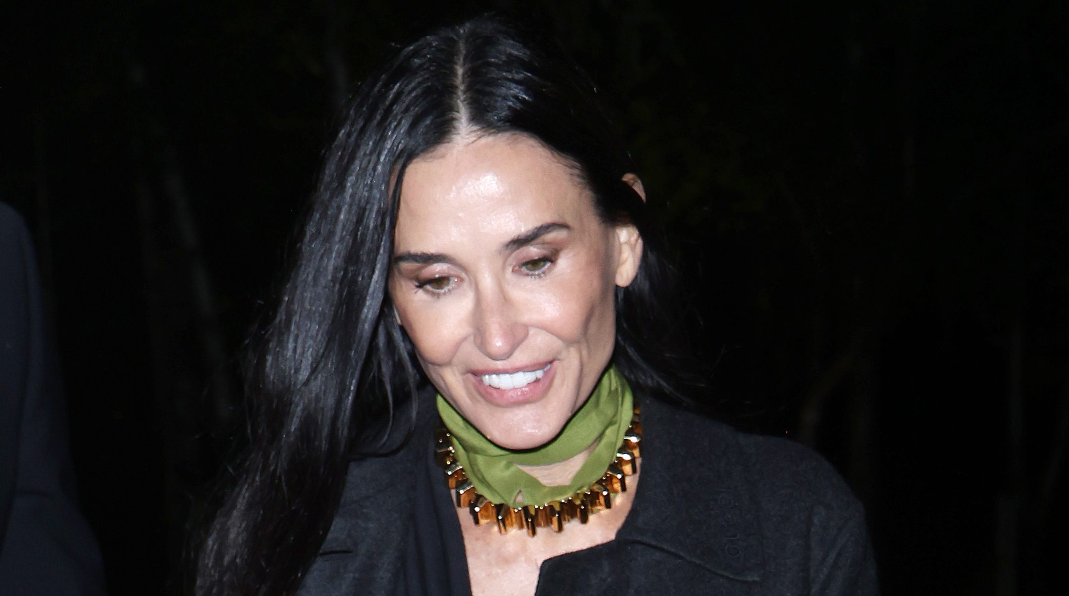 Demi Moore leaving the Gucci - Cruise Show 2025 at Tate Modern on May 13, 2024 in London, England.