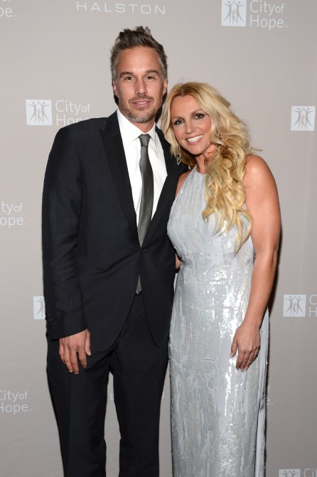 Jason Trawick and Britney Spears attend City Of Hope Honors Halston CEO Ben Malka With Spirit Of Life Award - Red Carpet at Exchange LA on October 10, 2012 in Los Angeles, California.