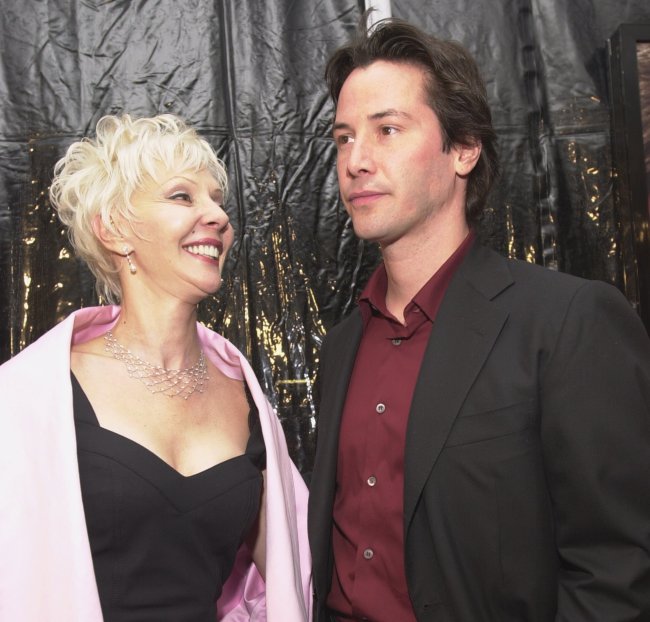 Actor Keanu Reeves and his mother Patric Reeves arrive at the premiere of Warner Bros.'' "Sweet November" February 12, 2001 in Westwood, CA.