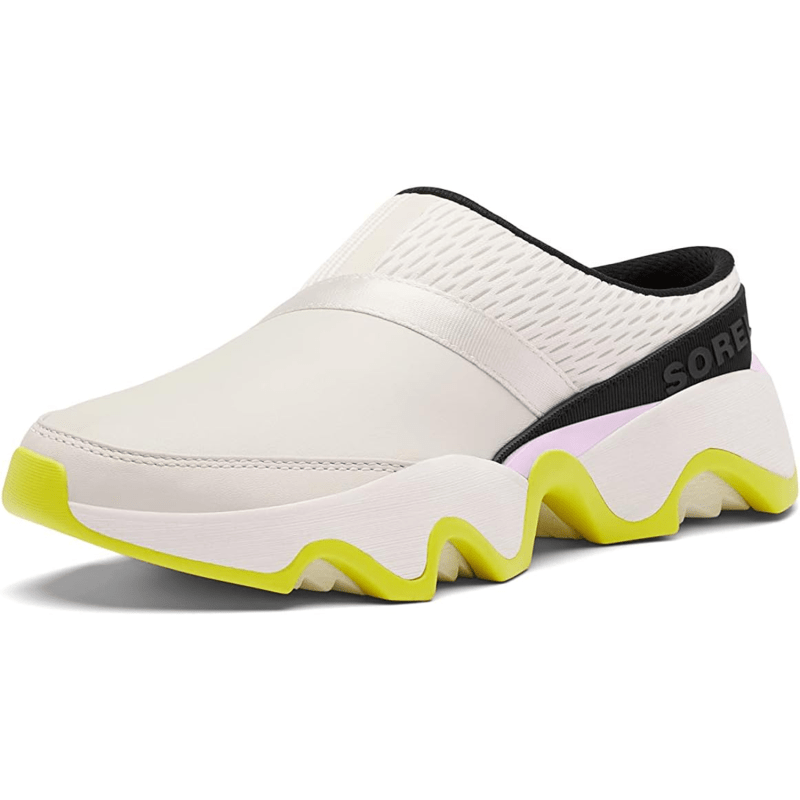 A light blue slip-on sneaker with a stretchy strap