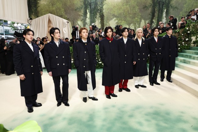 Changbin, Lee Know, I.N, Hyunjin, Seungmin, Felix, Han and Bang Chan of Stray Kids attend The 2024 Met Gala Celebrating "Sleeping Beauties: Reawakening Fashion" at The Metropolitan Museum of Art on May 06, 2024 in New York City.