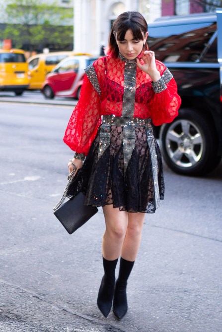 Charli XCX is seen in the East Village on April 30, 2019 in New York City.