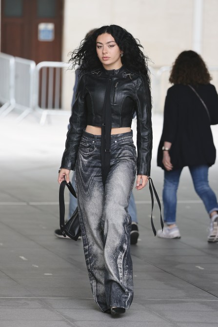 Charli XCX leaving BBC Radio Studios on June 04, 2024 in London, England.