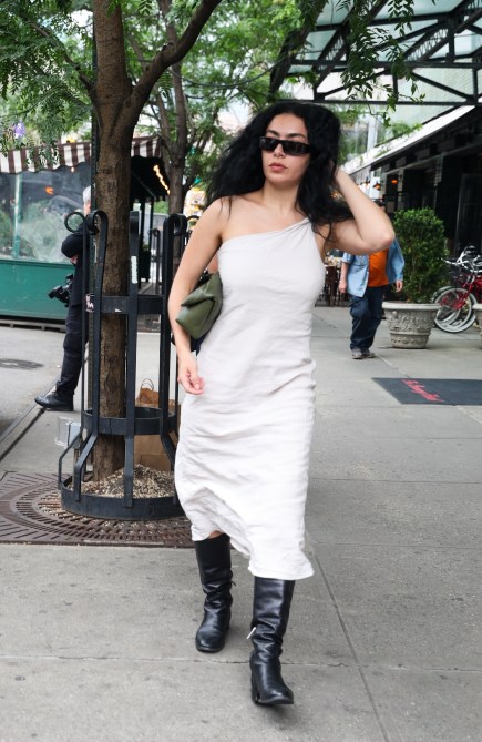Charli XCX is seen leaving her hotel on June 11, 2024 in New York, New York.
