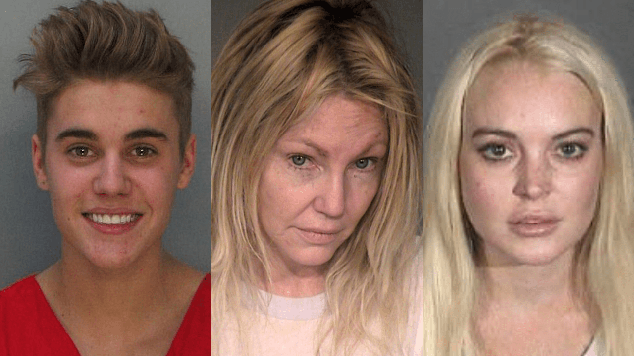 The best celebrity mug shots, including Justin Bieber, Heather Locklear, and Linsday Lohan