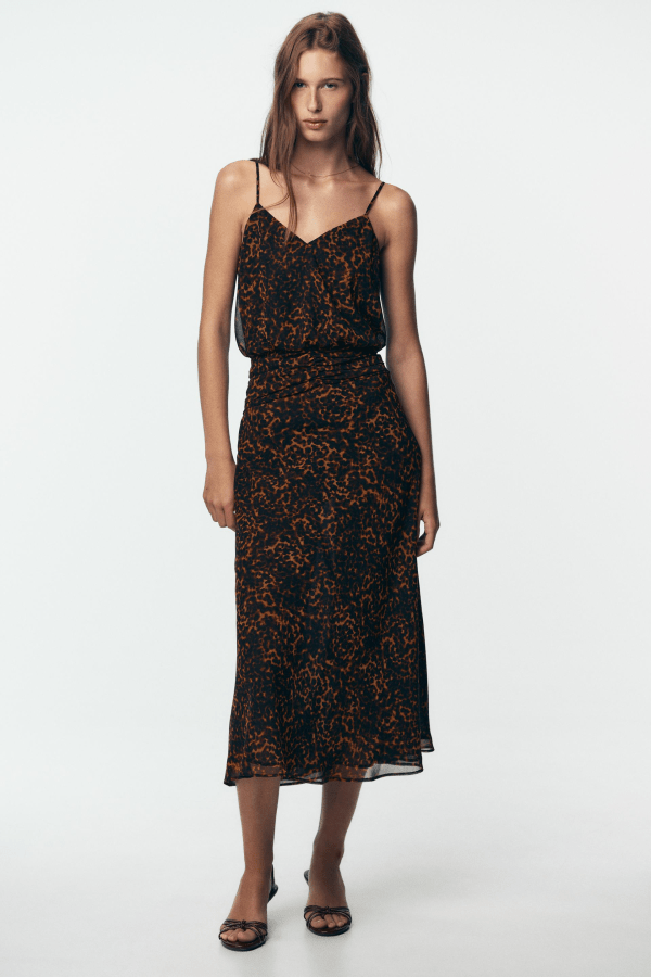 Zara Satin Effect Dress in bubblegum pink