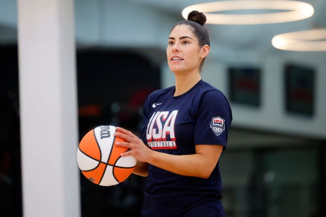 Kelsey Plum #5 of the USA Basketball Women's National Team prepares to shoot during a WNBA All-Star Game team practice at the Phoenix Mercury Practice Facility on July 19, 2024 in Phoenix, Arizona. NOTE TO USER: User expressly acknowledges and agrees that, by downloading and or using this photograph, User is consenting to the terms and conditions of the Getty Images License Agreement.