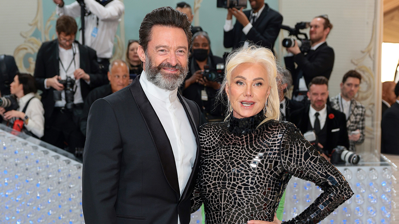 NEW YORK, NEW YORK - MAY 01: (L-R) Hugh Jackman and Deborra-Lee Furness attend The 2023 Met Gala Celebrating "Karl Lagerfeld: A Line Of Beauty" at The Metropolitan Museum of Art on May 01, 2023 in New York City.