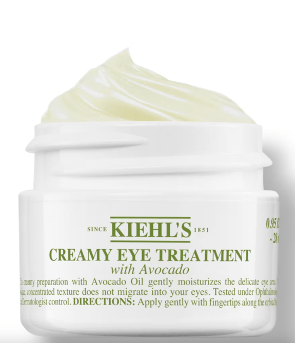 Kiehl's Avocado Eye Treatment in a white pot.