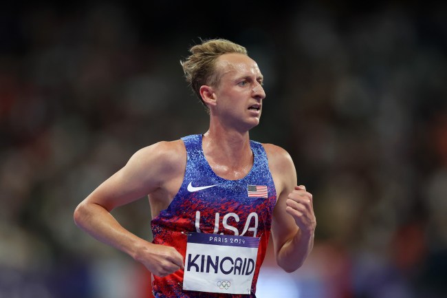 William Kincaid of Team United States competes during the during the Men's 10000 Metres final on day seven of the Olympic Games Paris 2024 at Stade de France on August 02, 2024 in Paris, France.