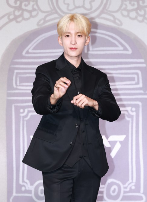 Dokyeom of SEVENTEEN attends SEVENTEEN Best Album '17 Is Right Here' Press Conference at Conrad Seoul in Yeongdeungpo-gu on April 29, 2024 in Seoul, South Korea.