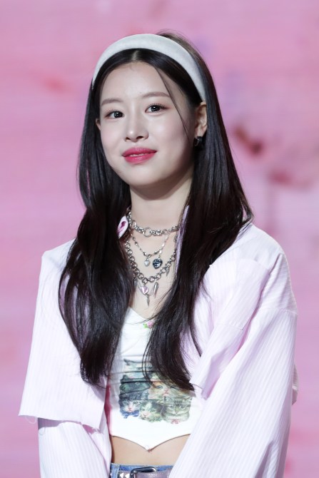 Sio of South Korean girl group Fifty Fifty attends during the 'FIFTY FIFTY' press conference at Ilchi Art Hall on April 13, 2023 in Seoul, South Korea. Fifty Fifty becomes fastest K-pop group to land on Billbord hot 100.