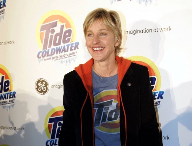 Ellen DeGeneres stands in Jackson Square before lighting the squares holiday display on December 6, 2006 in New Orleans, Louisiana.