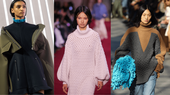 Sacai, Zimmerman, and Stella McCartney showing turtlenecks for fall/winter 2024.