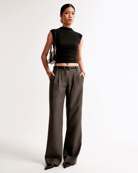 Abercrombie & Fitch Sloane Low Rise Tailored Wide Leg Pant