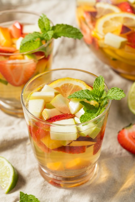Boozy Refreshing White Wine Sangria with Berries and Apples