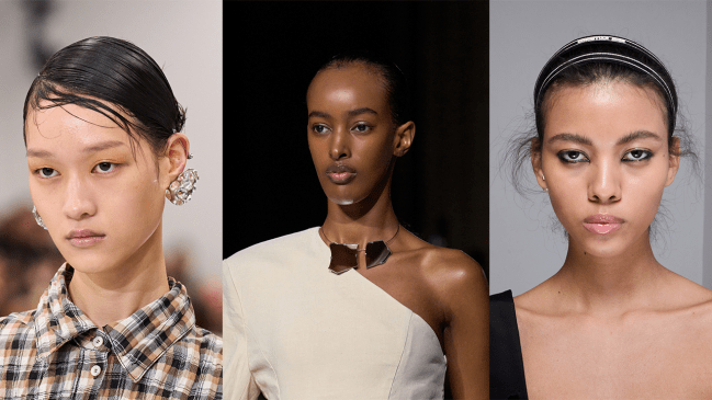 Models with glossy lips.