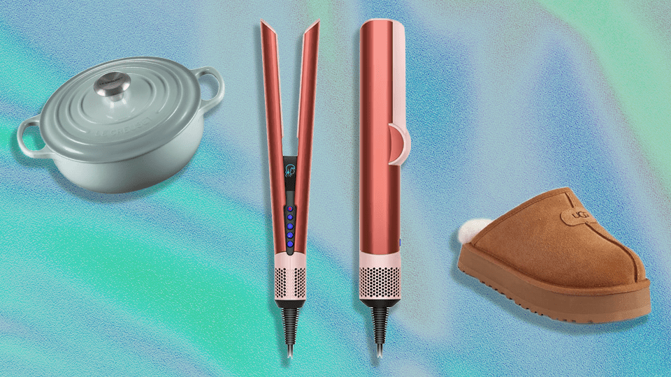 A collage of Le Creuset, Dyson, & Uggs 2024 Nordstrom Black Friday deals.