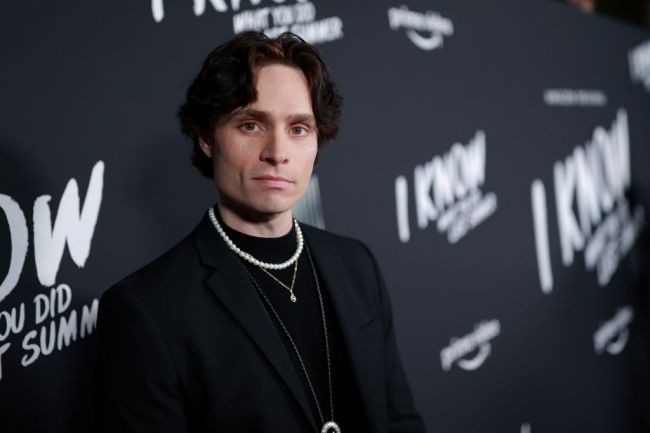 Spencer Sutherland attends the premiere of "I Know What You Did Last Summer" at The Hollywood Roosevelt on October 13, 2021 in Los Angeles, California.