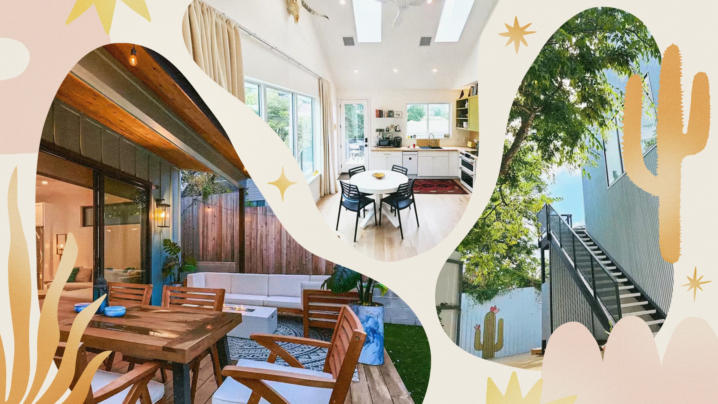 A collage of Austin airbnbs