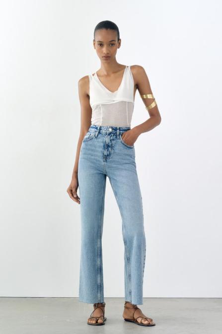 Zara High Rise Z1975 Straight Leg Jeans