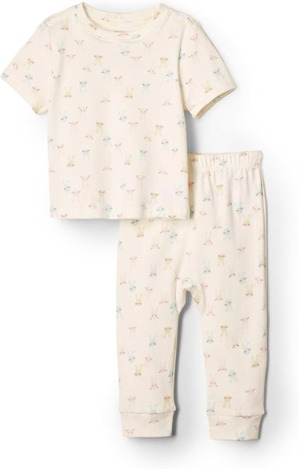 A bunny-patterned pajama set for kids from the Sofia Grainge x Amazon Essentials collection