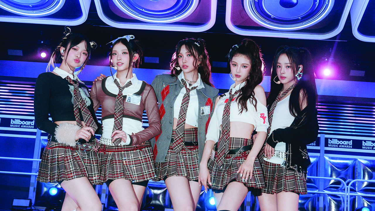 NewJeans performs "Super Shy" and "OMG" at the 2023 Billboard Music Awards at JTBC Studio in Gyeonggi-do, South Korea. The show airs on November 19, 2023 on BBMAs.watch.