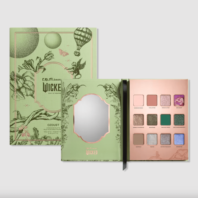 R.e.m. Beauty x Wicked Ozdust Eyeshadow Palette in a green palette.