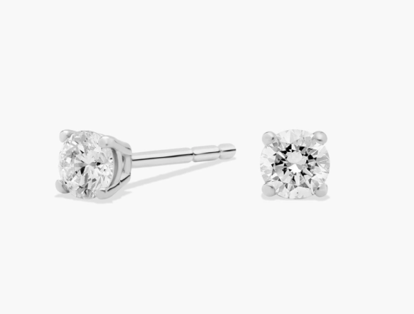 Blue Nile Four Prong Round Brilliant Lab Grown Diamond Stud Earrings