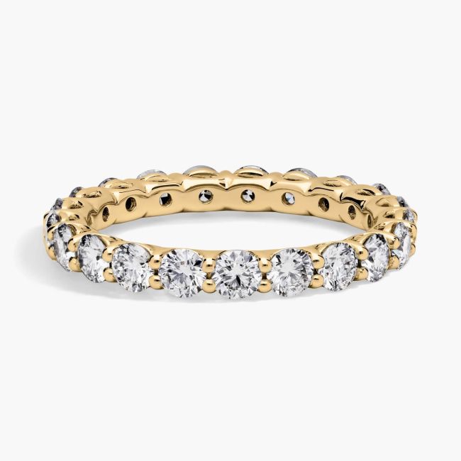Low Dome Basket Lab-Grown Diamond Eternity Ring In 14K Yellow Gold