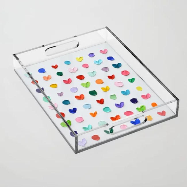 Polka Daubs and Hearts Acrylic Tray