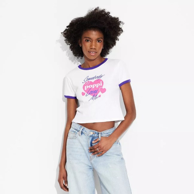 Poppi I’m Loved Ribbed Short Sleeve Graphic T-Shirt