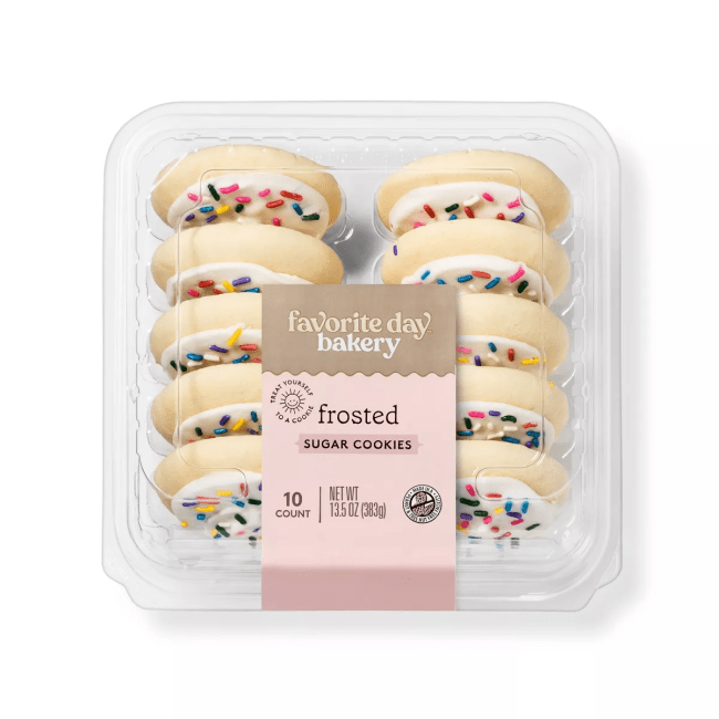Favorite Day White Frosted Sprinkles Sugar Cookies - 13.5oz/10ct