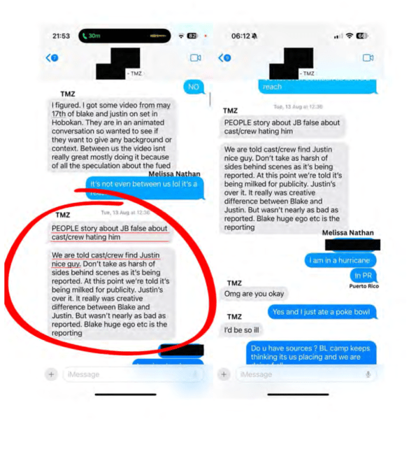 Justin Baldoni texts