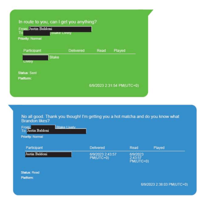 Justin Baldoni texts