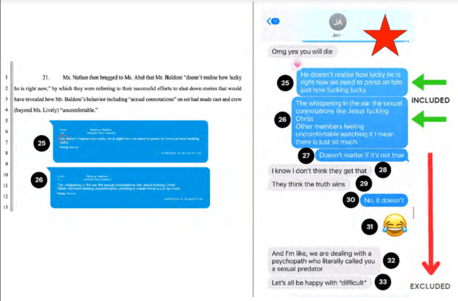 Justin Baldoni texts