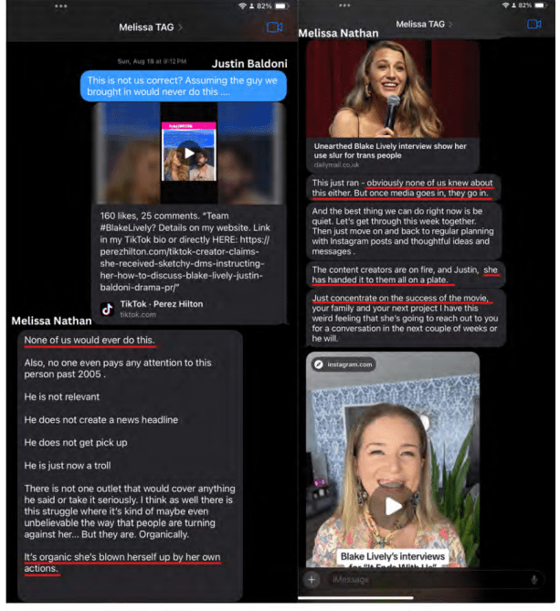 Justin Baldoni texts