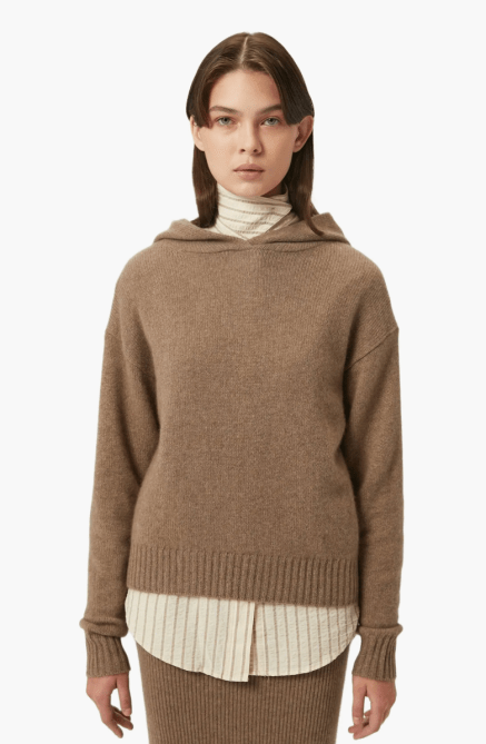 GOBI Mongolian Cashmere Ladies Cashmere Hoodie in taupe