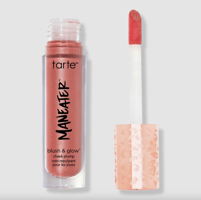 Tarte Maneater Blush in Peachy Pink in a clear tube.