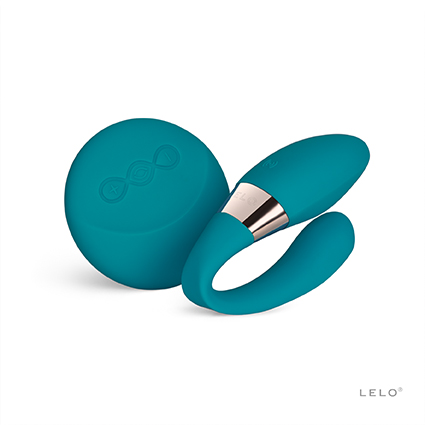 A turquoise couple's sex toy