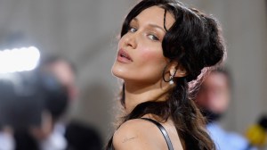 Bella Hadid arrives for the 2022 Met Gala