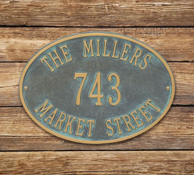 Pottery Barn Hawthorne Oval Wall Address Plaque