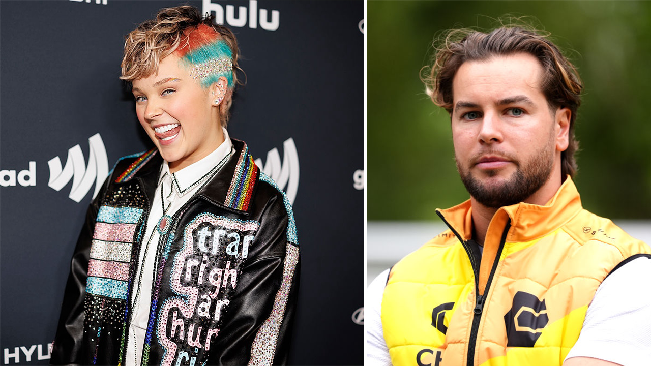 Left: Jojo Siwa at the 36th Annual GLAAD Media Awards held at The Beverly Hilton on March 27, 2025 in Los Angeles, California; Right: TV star and presenter Chris Hughes during the Racing League at the Royal Windsor Racecourse, Windsor. Picture date: Thursday August 15, 2024.