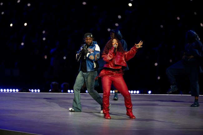NEW ORLEANS, LOUISIANA - FEBRUARY 9: Kendrick Lamar performs with SZA during Apple Music Super Bowl LIX Halftime Show at Caesars Superdome on February 09, 2025 in New Orleans, Louisiana.