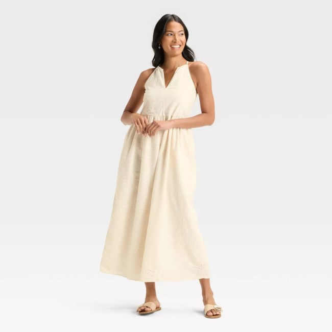 Universal Thread Eyelet Maxi A-Line Dress