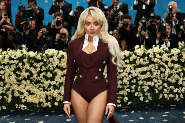 NEW YORK, NEW YORK - MAY 05: Sabrina Carpenter attends the 2025 Met Gala Celebrating "Superfine: Tailoring Black Style" at Metropolitan Museum of Art on May 05, 2025 in New York City.  (Photo by Jamie McCarthy/Getty Images)