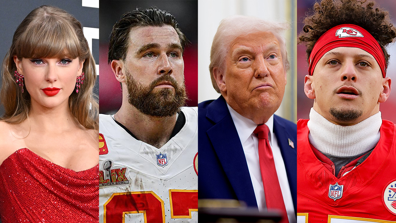 Taylor Swift, Travis Kelce, Donald Trump, Patrick Mahomes