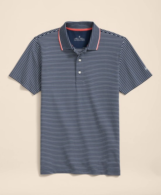Brooks Brothers Performance Series Striped Pique Polo Shirt